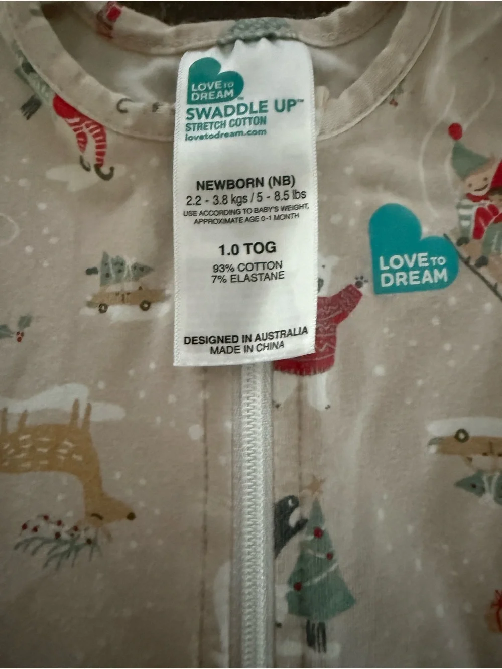 Love to Dream winter theme SwaddleUp